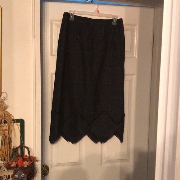 Harve Benard 100% wool A-line dark grey and blue Size 6 skirt Brand new - Picture 3 of 11